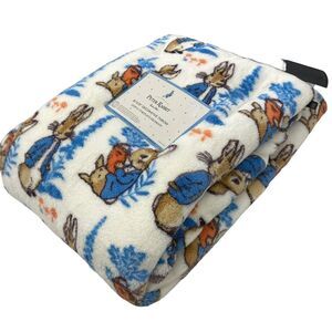 Peter Rabbit Easter Spring Plush Throw Blanket 50"x70" NWT